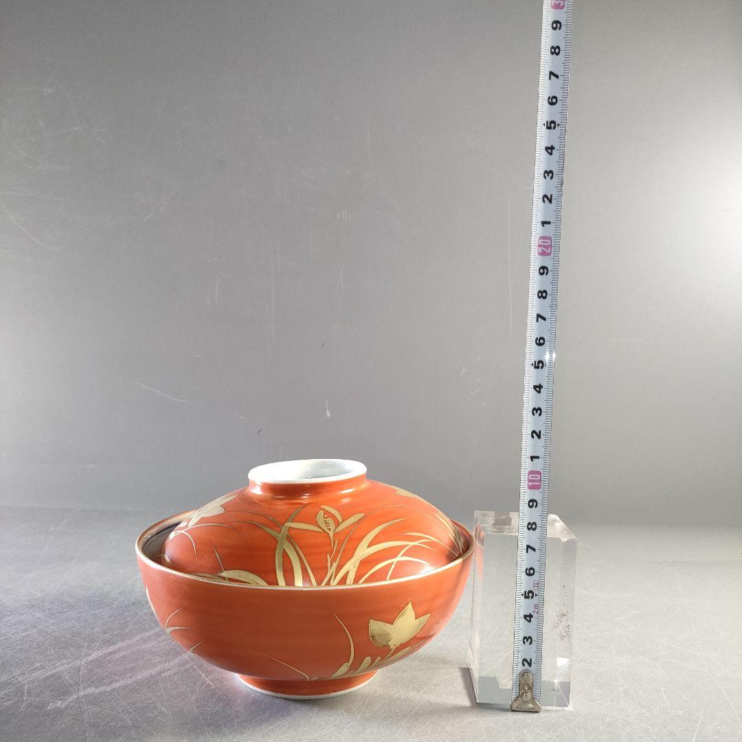 A1277-10/幸兵衛窯/加藤卓男/金欄手蓋向付5客/蓋茶碗/茶道具/懐石道具