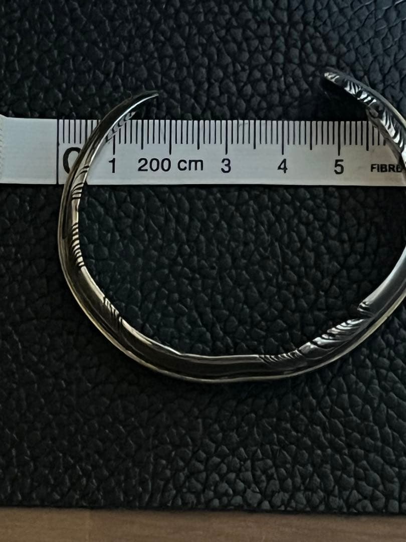 SAAD サード ブロンズライン シルバー 925 フェザー バングル