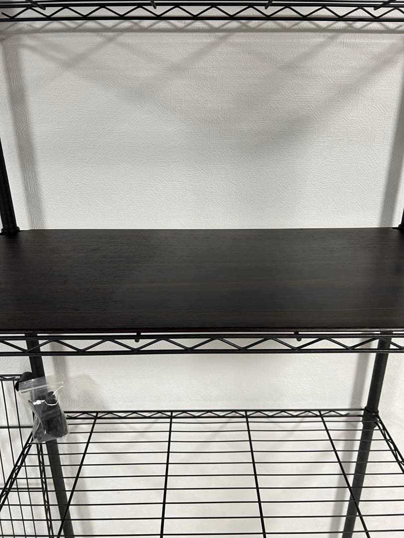 【美品】ルミナス ノワール 5段 スチールラック & ウッドシート