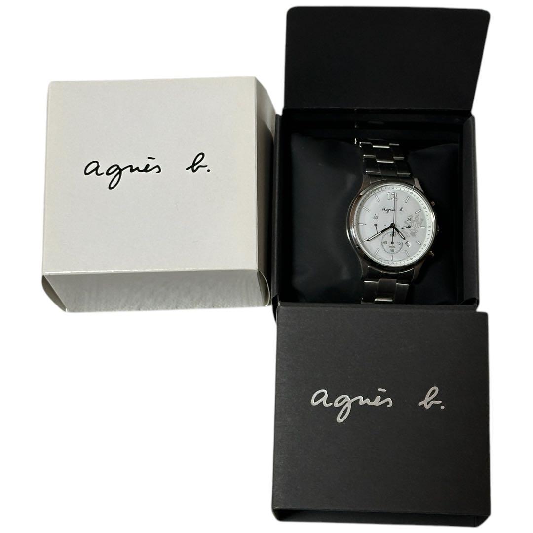 美品☆トカゲアニエスベーソーラークロノグラフ★agnes b.レザール