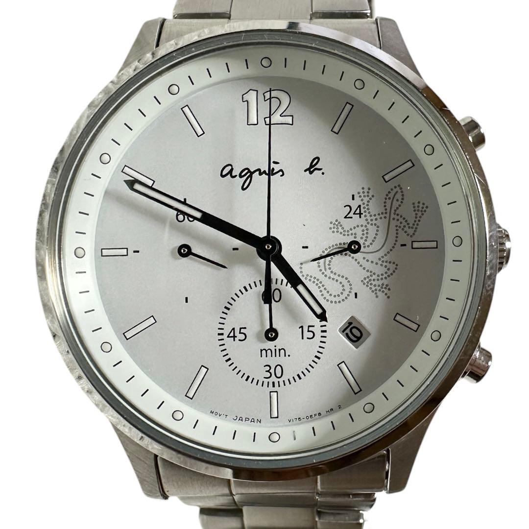 美品☆トカゲアニエスベーソーラークロノグラフ★agnes b.レザール