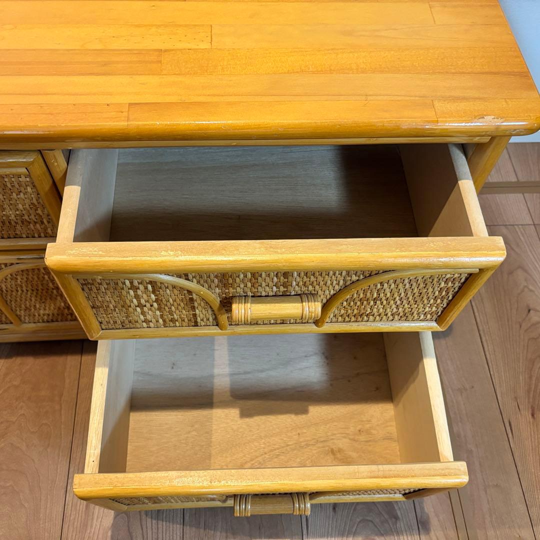 早い者勝ち‼️ラタン サイドボード チェスト 籘 横幅120cn