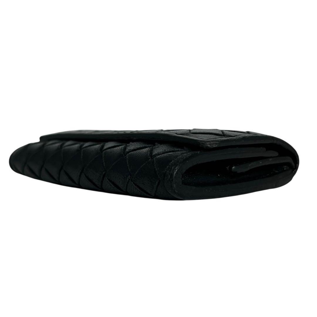 極美✨ボッテガヴェネタ ケース イントレチャート レザー ブラック 黒