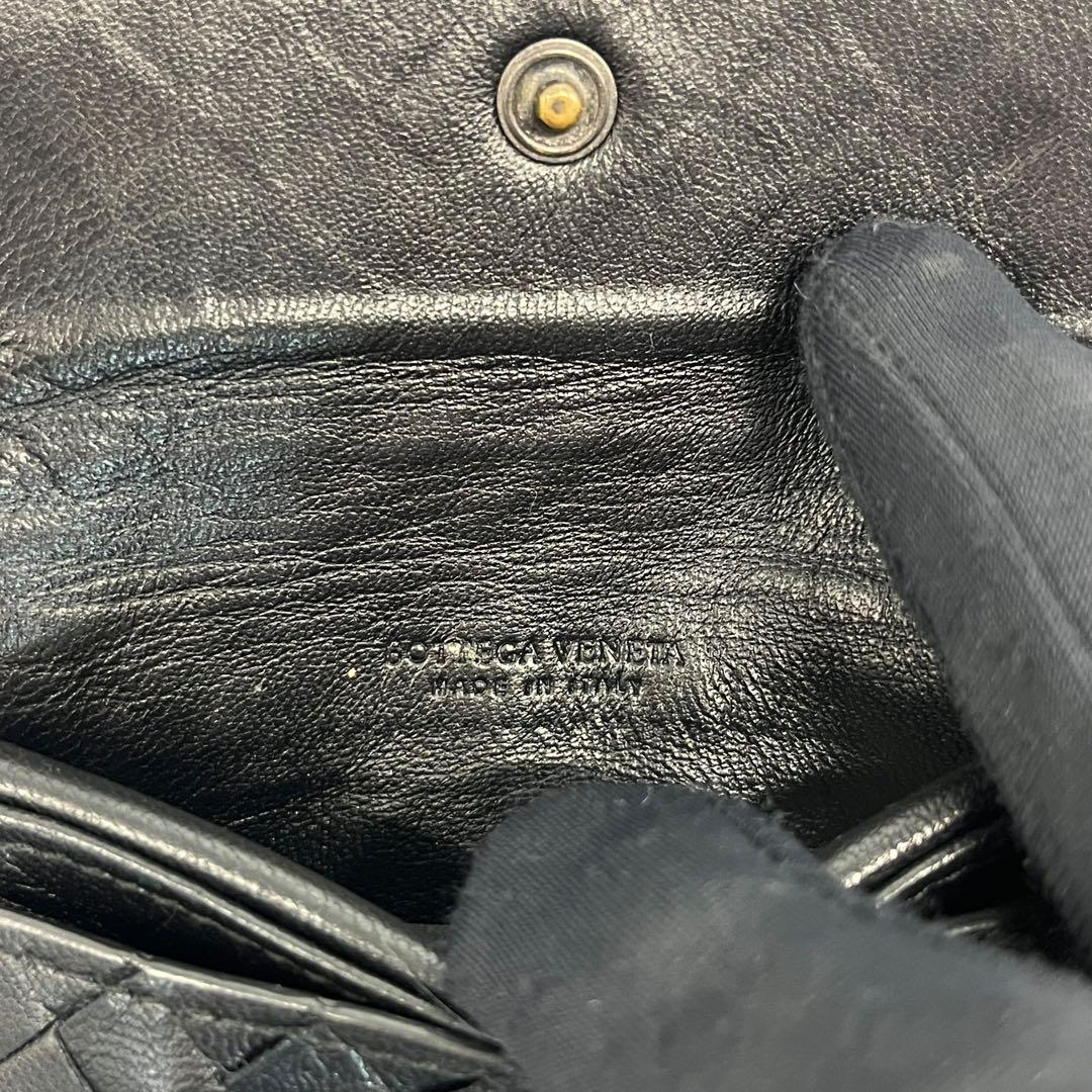 極美✨ボッテガヴェネタ ケース イントレチャート レザー ブラック 黒