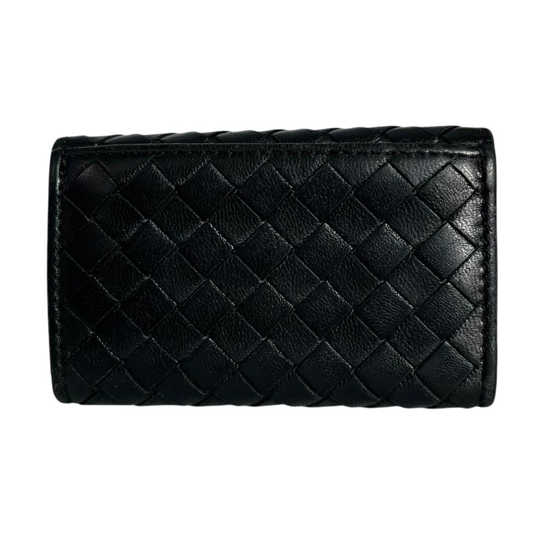 極美✨ボッテガヴェネタ ケース イントレチャート レザー ブラック 黒