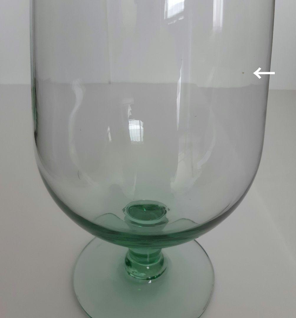 ガラスフラワーベース 花瓶 スペイン製　大きなグラス風　高さ36cm　透明緑系