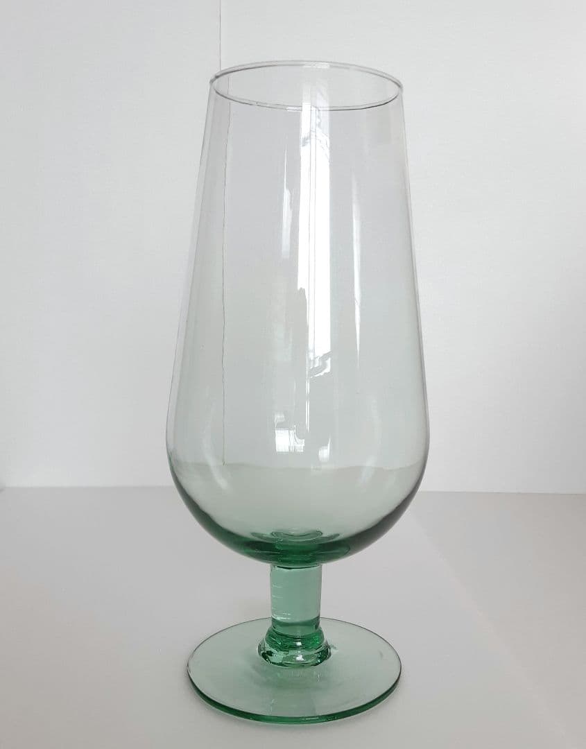 ガラスフラワーベース 花瓶 スペイン製　大きなグラス風　高さ36cm　透明緑系