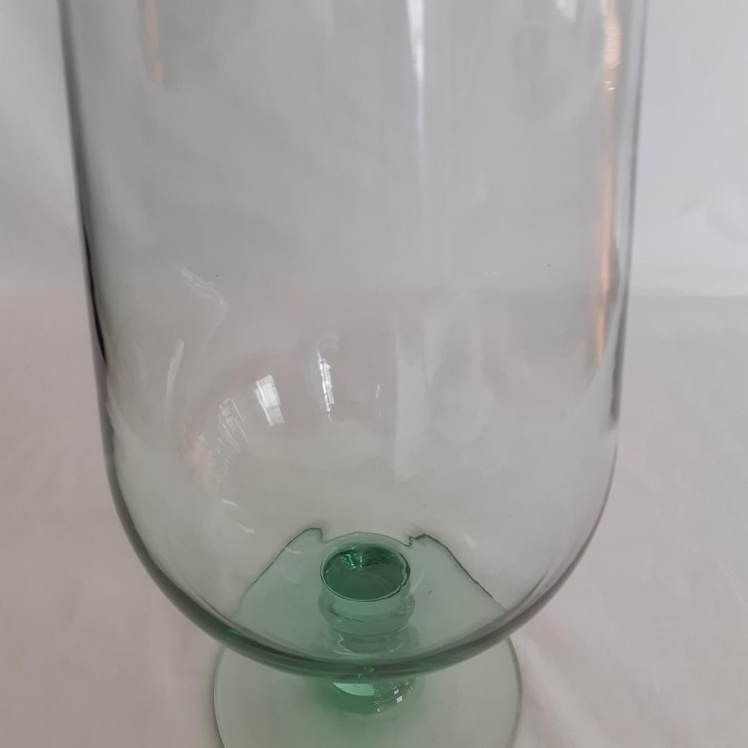 ガラスフラワーベース 花瓶 スペイン製　大きなグラス風　高さ36cm　透明緑系