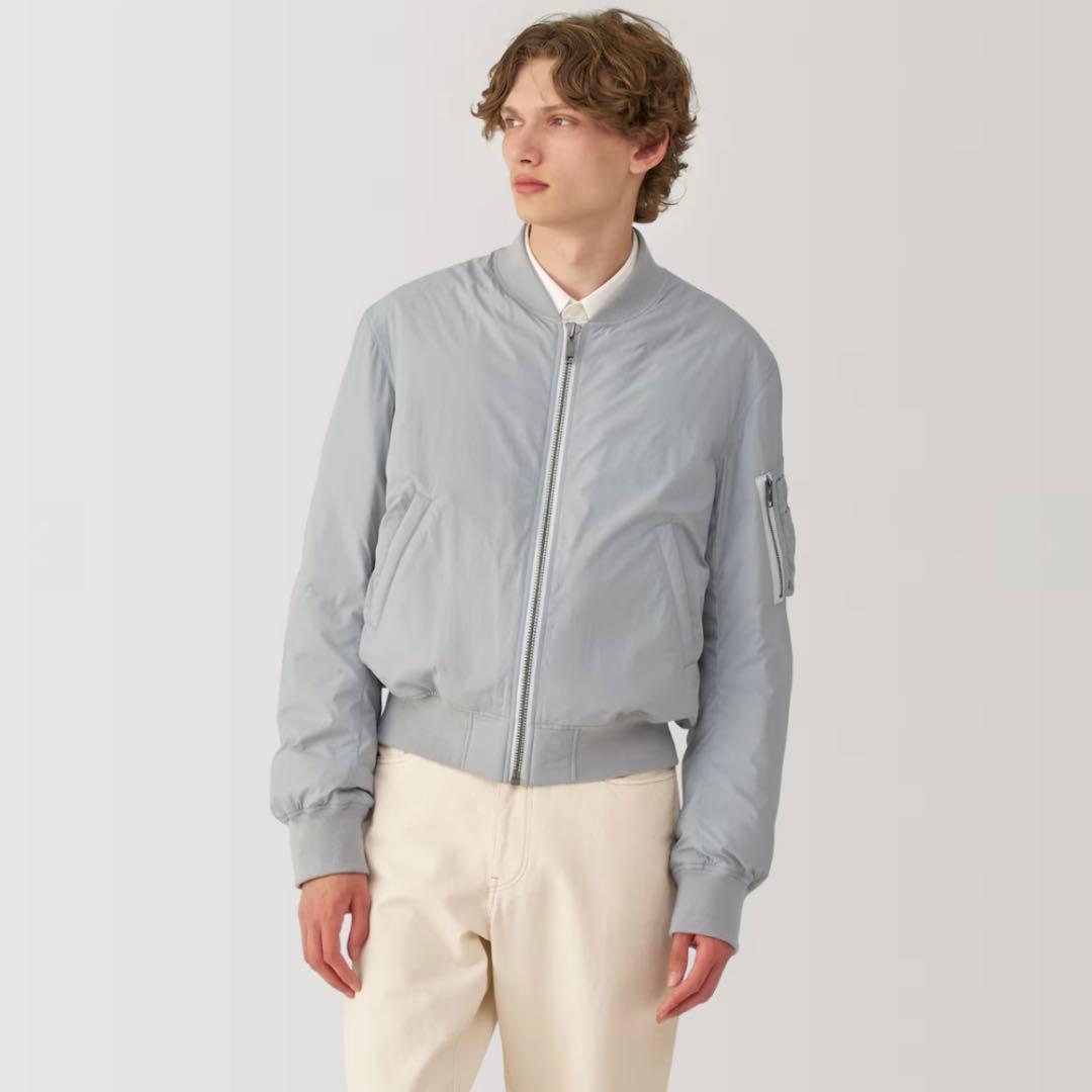 MUJI Labo ＭＡ－１ダウンブルゾン Ｍ ライトグレー