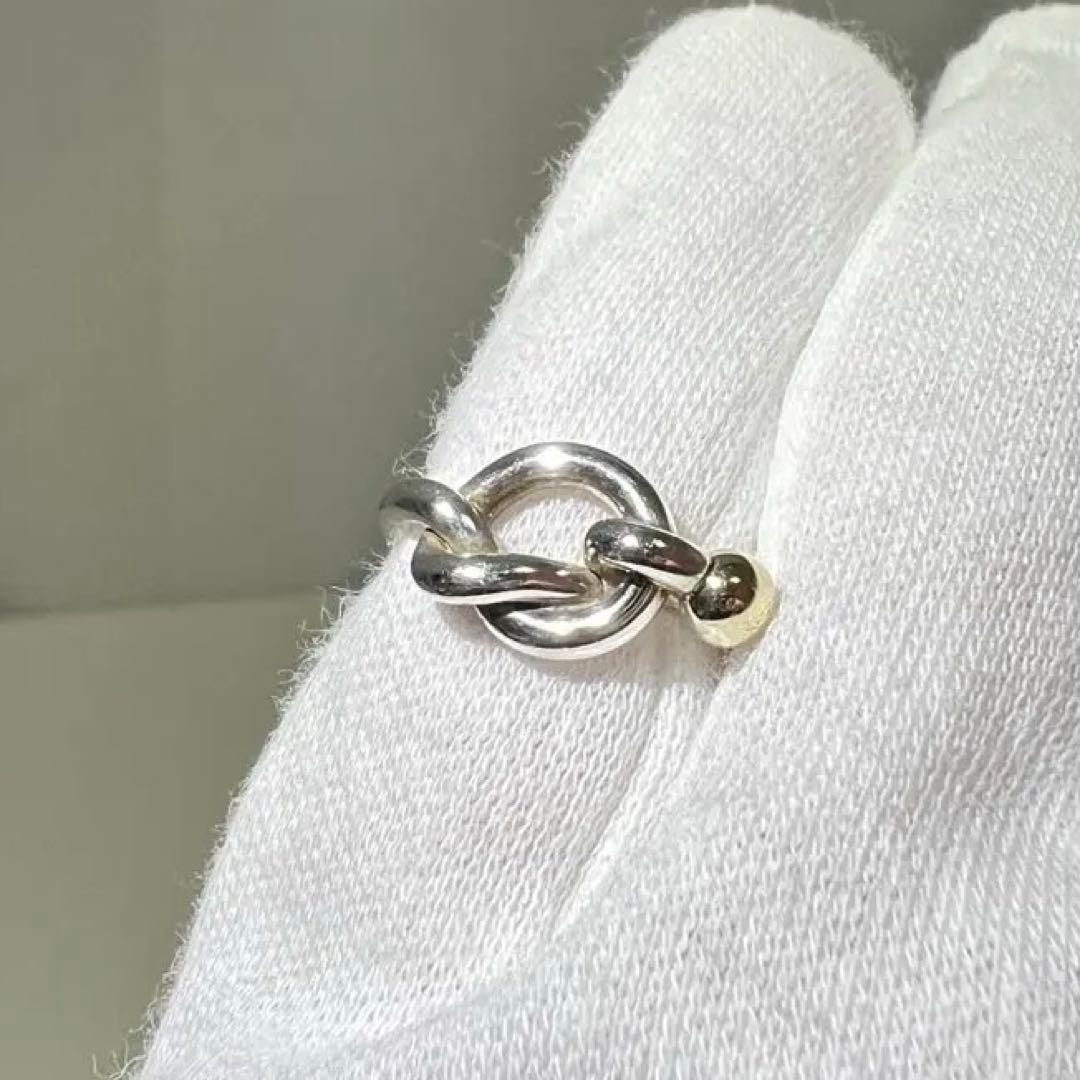 【美品】ティファニー✨ラブ ノット リング✨指輪✨コンビ 925 k18 10号
