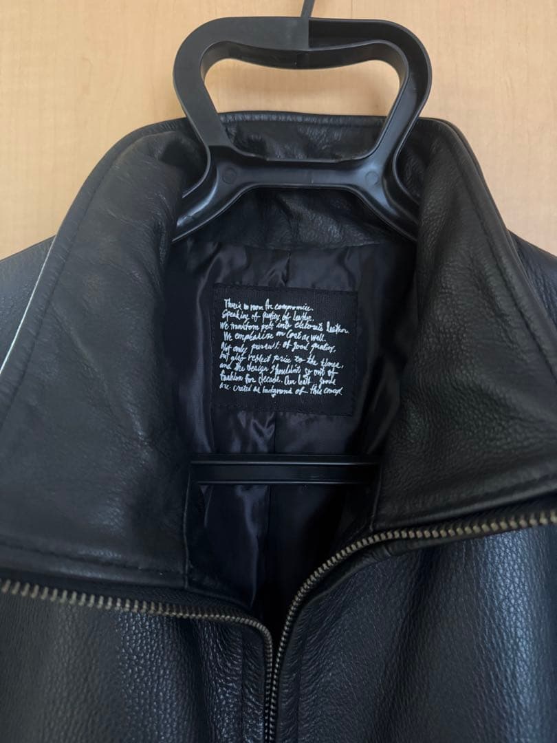 ブラックレザー シングルライダースジャケット