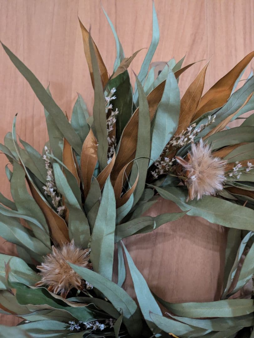 ドライフラワー★グレビレア＆ユーカリリース★ピンクッション　癒し　インテリア