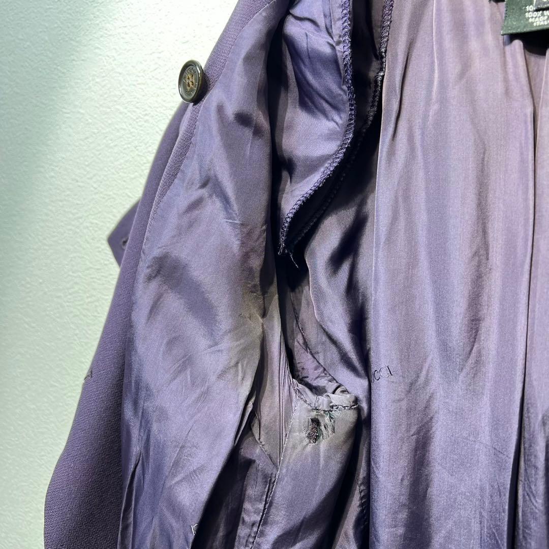 希少 GUCCI トムフォード期 ウール コクーン ゴールドボタン ロングコート