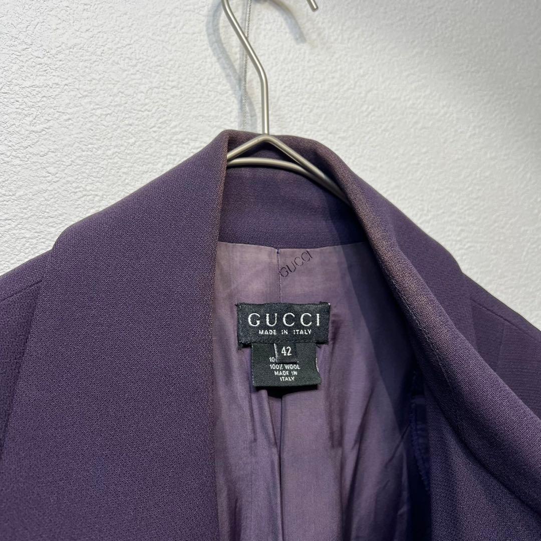 希少 GUCCI トムフォード期 ウール コクーン ゴールドボタン ロングコート