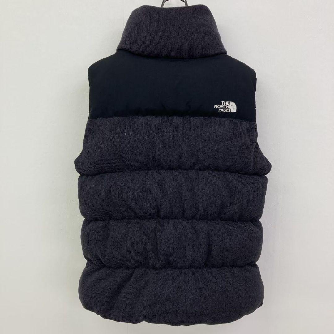 本日限定 美品♪ ノースフェイス ニットダウンベスト ダークグレー レディースL