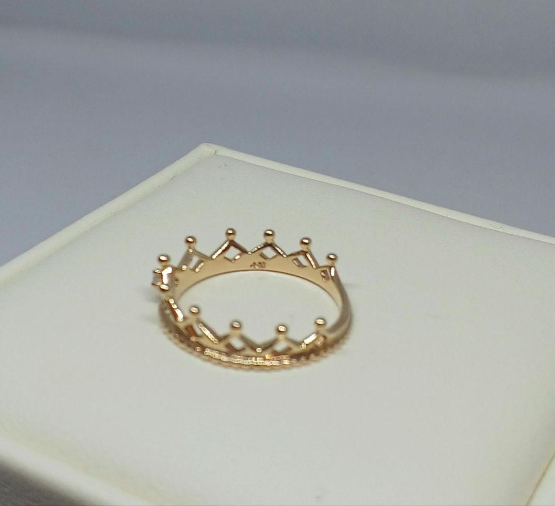 【クリーニング済】【美品】NOJESS クラウンデザイン ゴールドリング3号