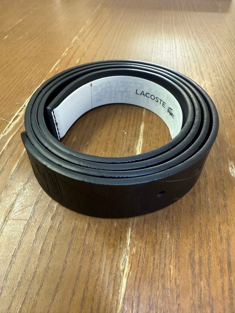 LACOSTE ブラックベルト 箱付き バックル2個