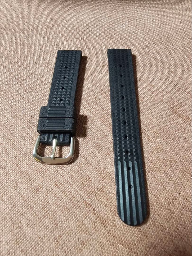 セイコー ダイバー用純正ウレタンベルト ワッフル19mm極美品