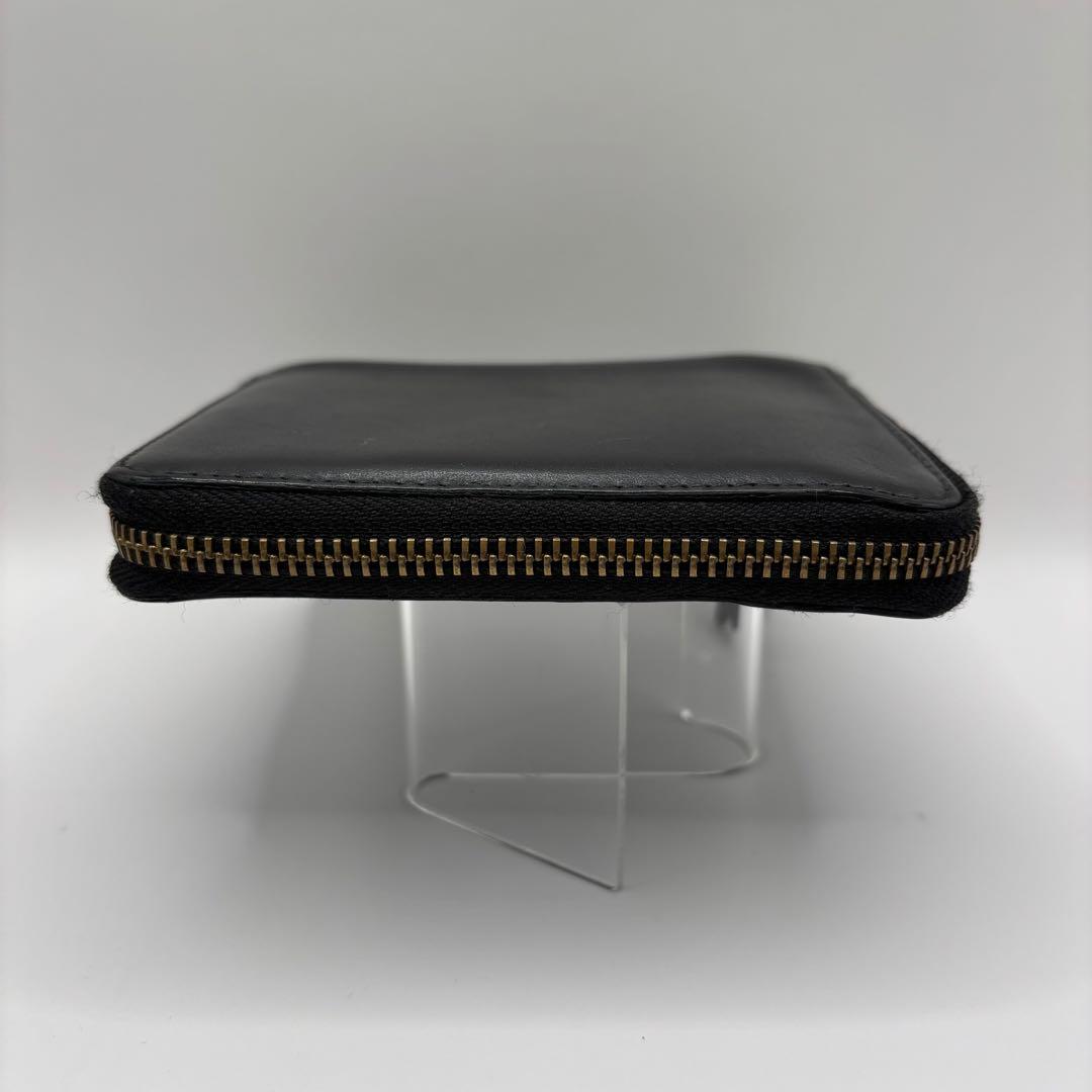 美品　comme des garcons 二つ折り財布　ブラック　ラウンドジップ