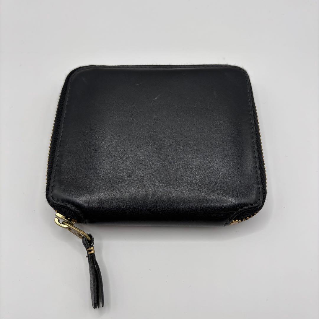 美品　comme des garcons 二つ折り財布　ブラック　ラウンドジップ