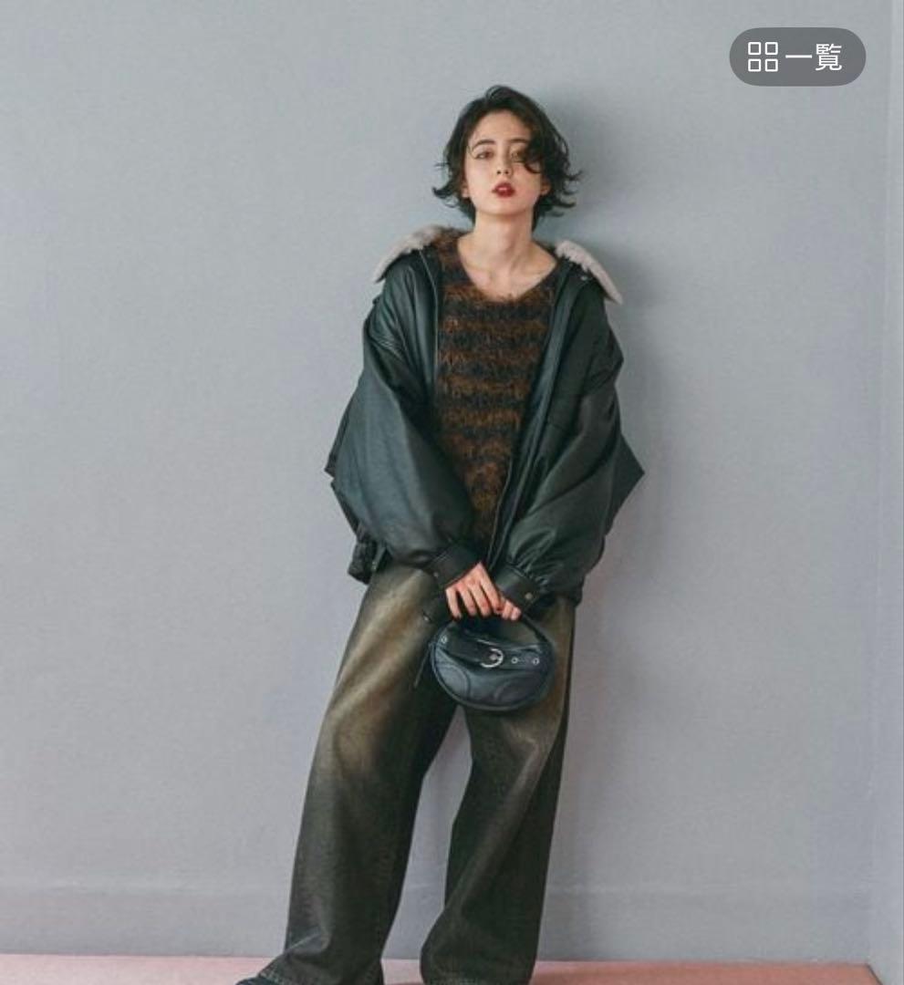 ニコアンド★今季新作★完売　フェイクレザー2wayブルゾン