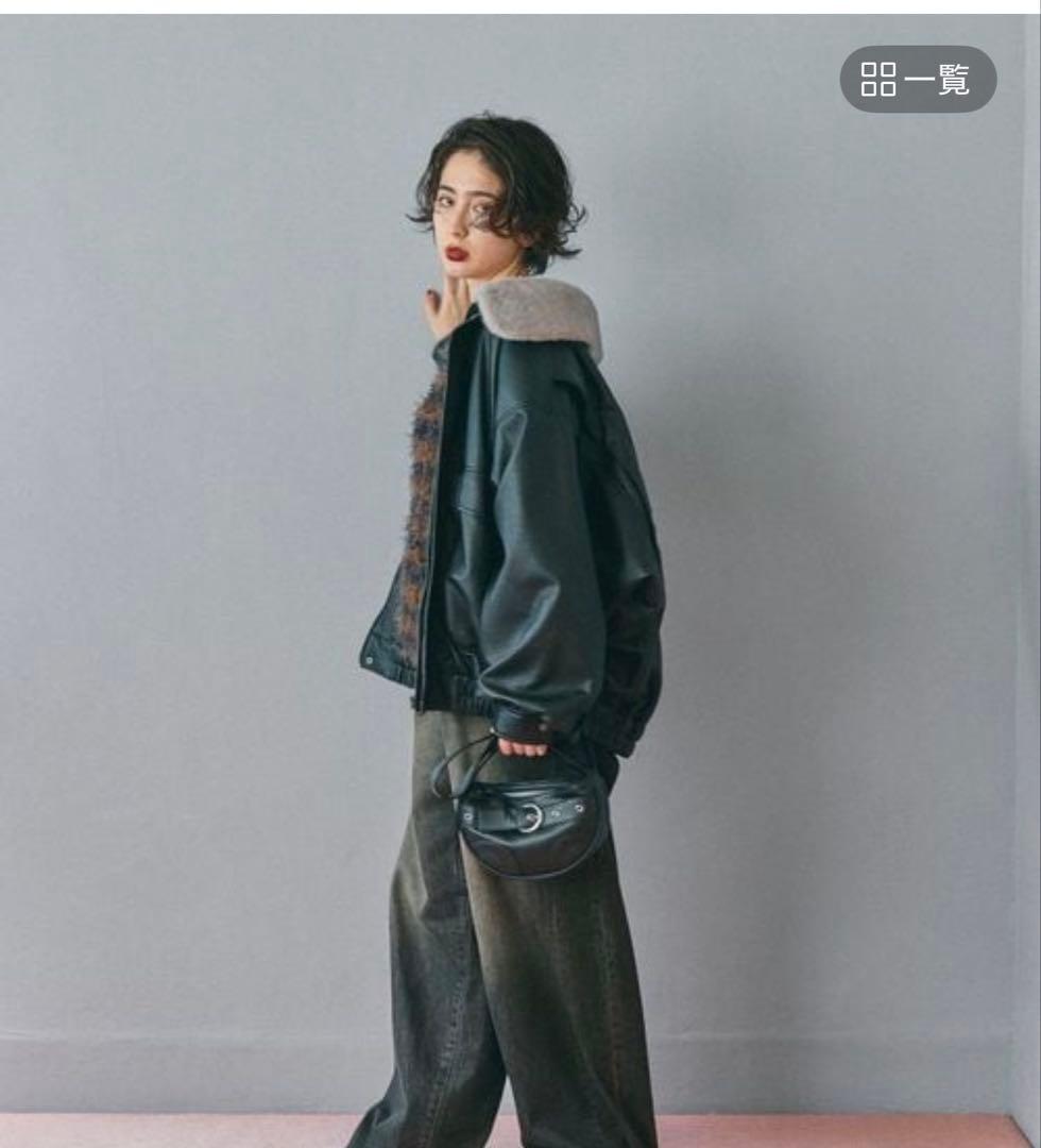 ニコアンド★今季新作★完売　フェイクレザー2wayブルゾン