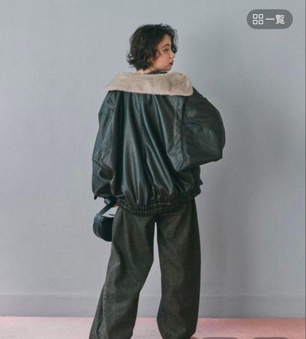 ニコアンド★今季新作★完売　フェイクレザー2wayブルゾン