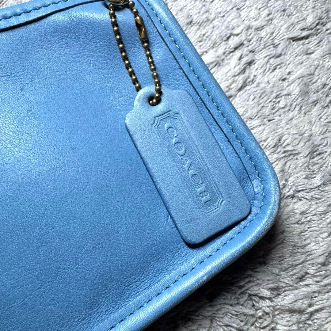 COACH コーチ オールドコーチ ポーチ 小物入れ 本革 レザー ブルー