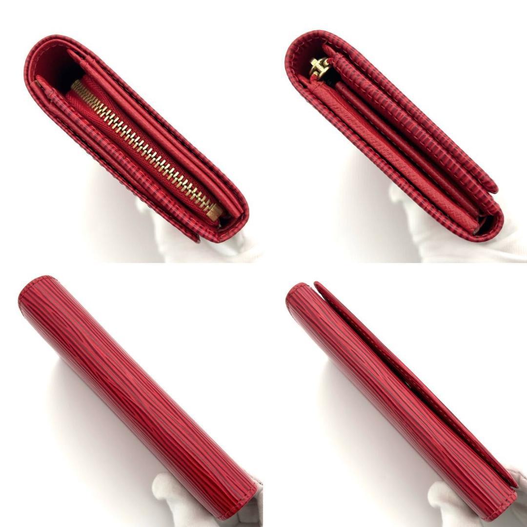 極美品★ルイヴィトン エピ 二つ折り財布 トレゾール L字ファスナー レッド