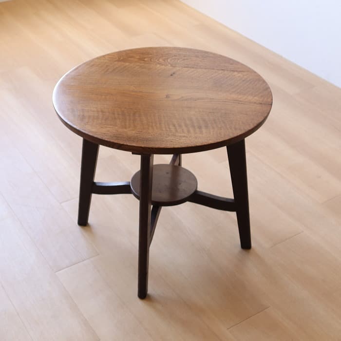 アンティーク サイド ヴィンテージ 丸テーブル ナラ 無垢材