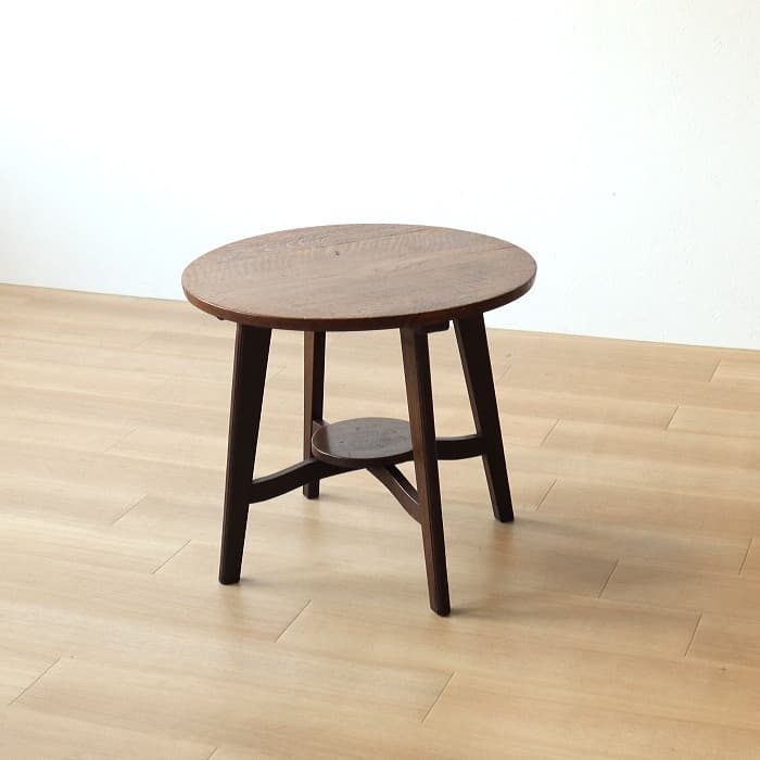 アンティーク サイド ヴィンテージ 丸テーブル ナラ 無垢材