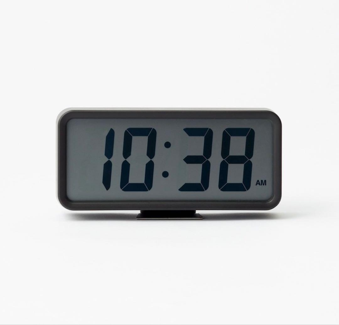 限定価格！新品★無印良品 ★デジタル時計・中 ブラック MUJI 置時計