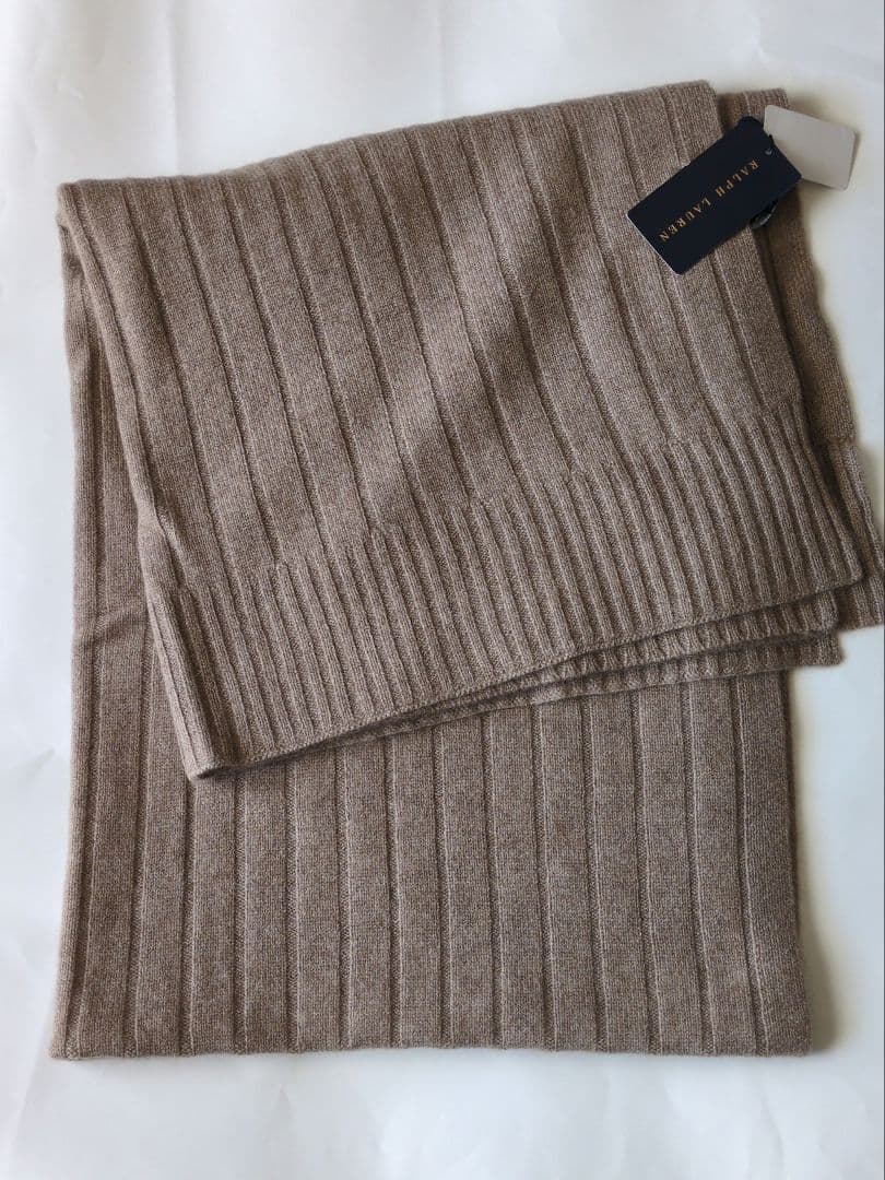 【ラルフローレン】ソリッドニットカシミヤひざ掛け