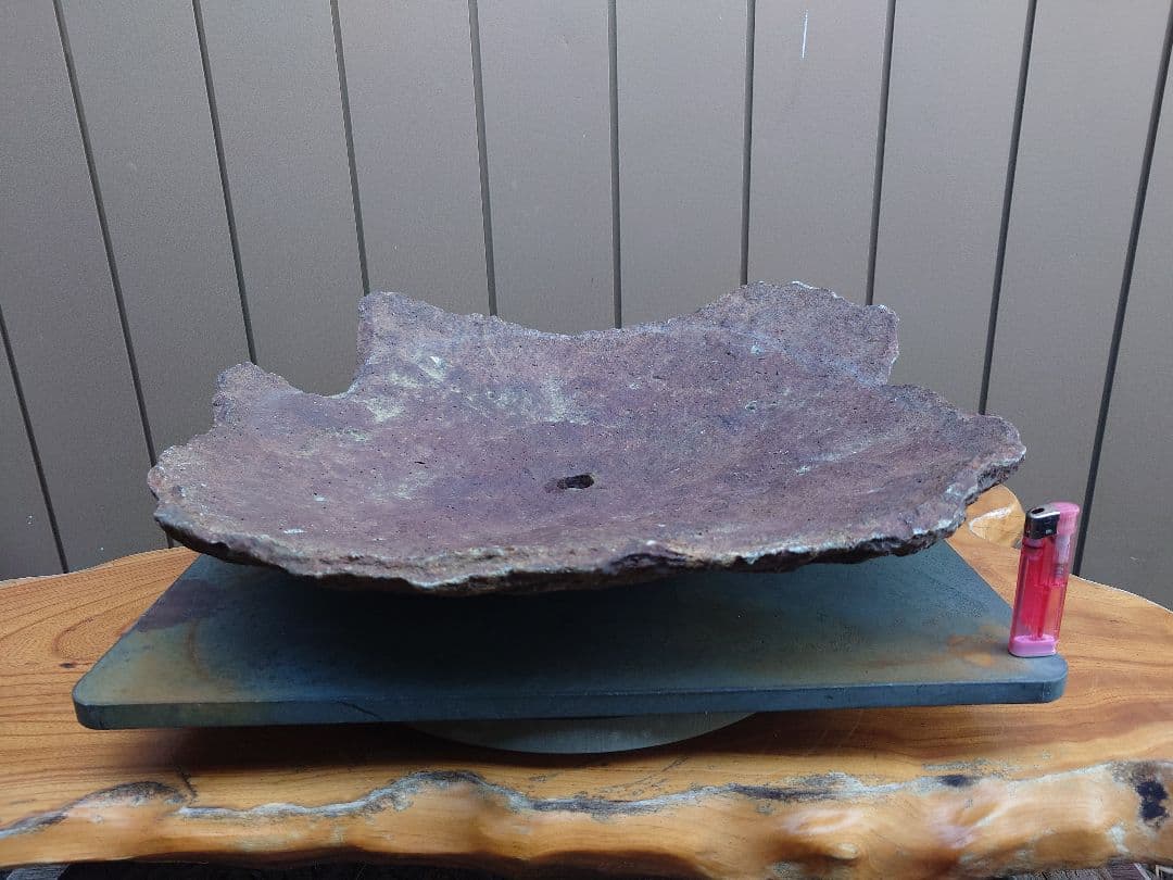 盆栽　鉢　鞍馬石？　平石　幅52cm