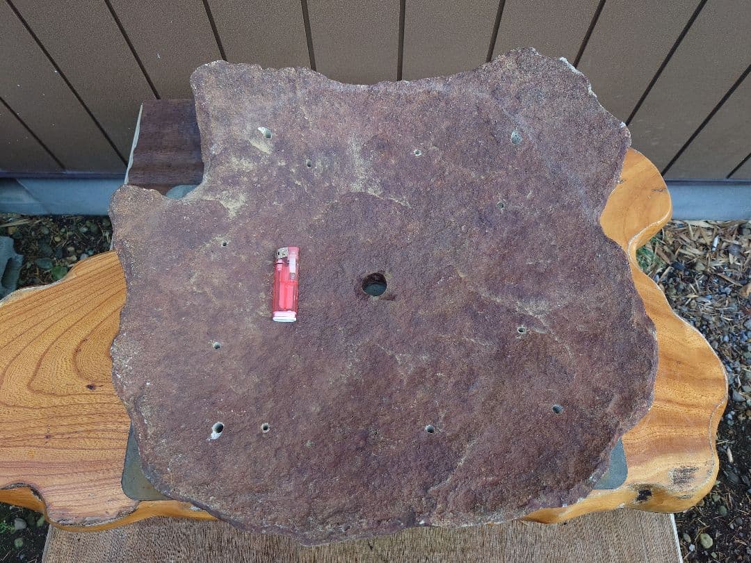 盆栽　鉢　鞍馬石？　平石　幅52cm