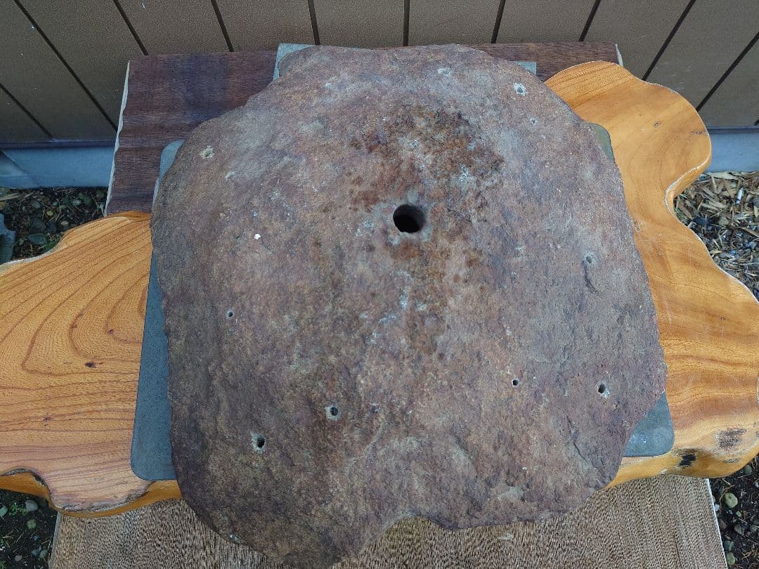 盆栽　鉢　鞍馬石？　平石　幅52cm