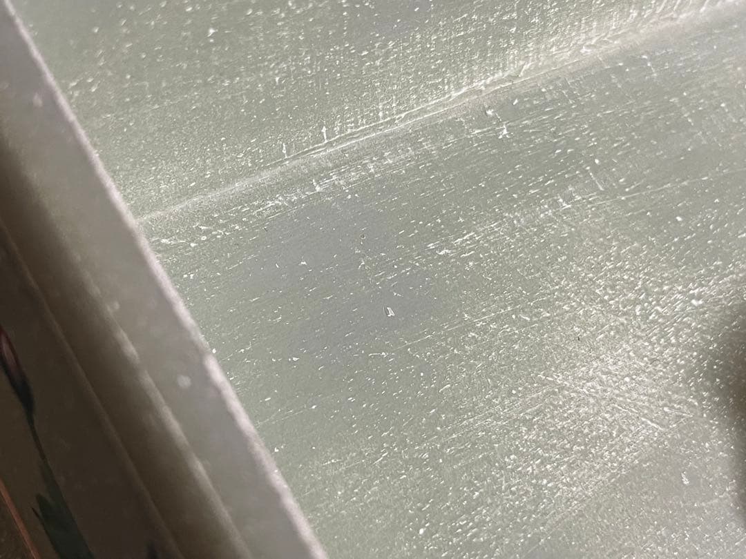 トールペイントの収納チェスト 鏡付き