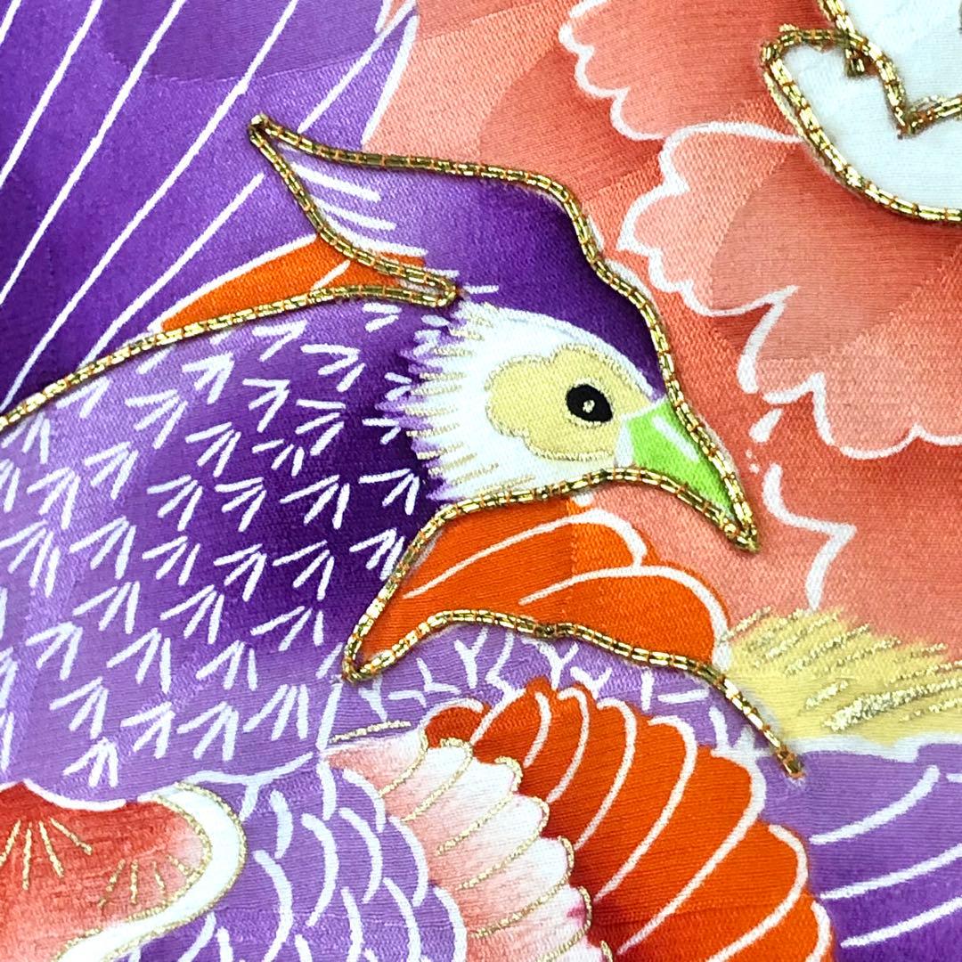 子供着物 お宮参り 七五三 祝着 襦袢付 鳥 花柄模様 金駒刺繍 CK-7388