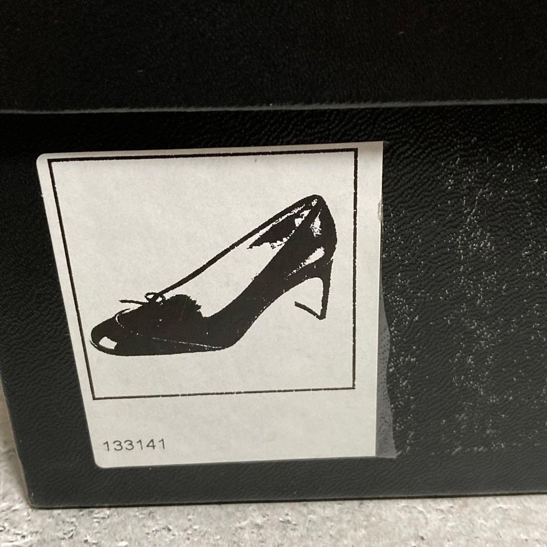 シャネル　CHANEL (38) ハイヒールパンプス　ココマーク　リボン　黒