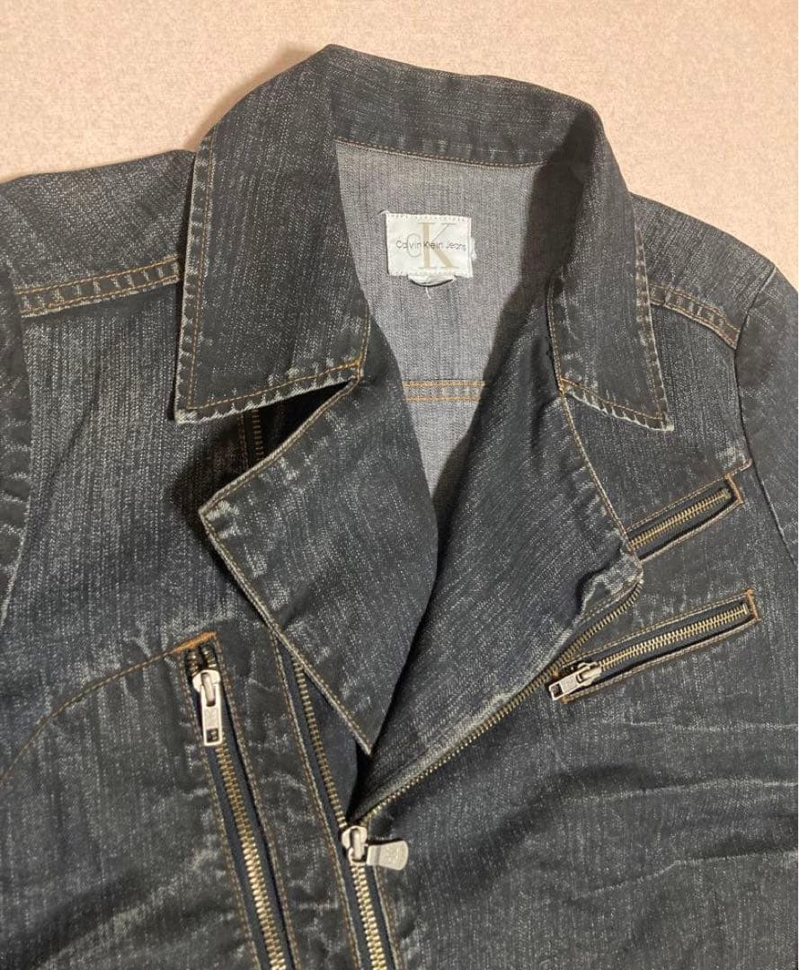 joker 90s カルバンクライン デニム ダブルライダースジャケット
