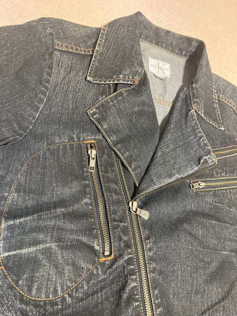 joker 90s カルバンクライン デニム ダブルライダースジャケット