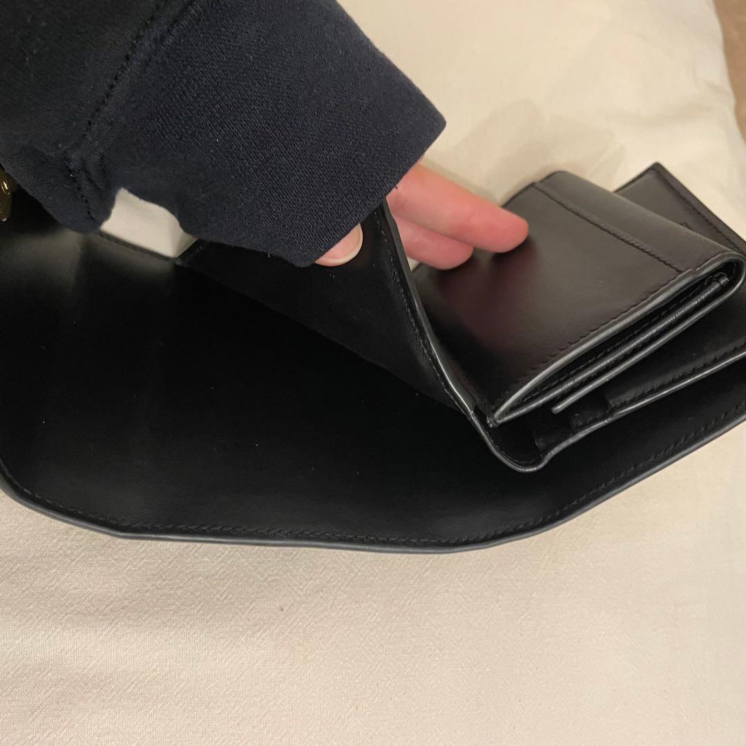 CELINE ブラック 三つ折り財布　スモール フラップウォレット トリオンフ