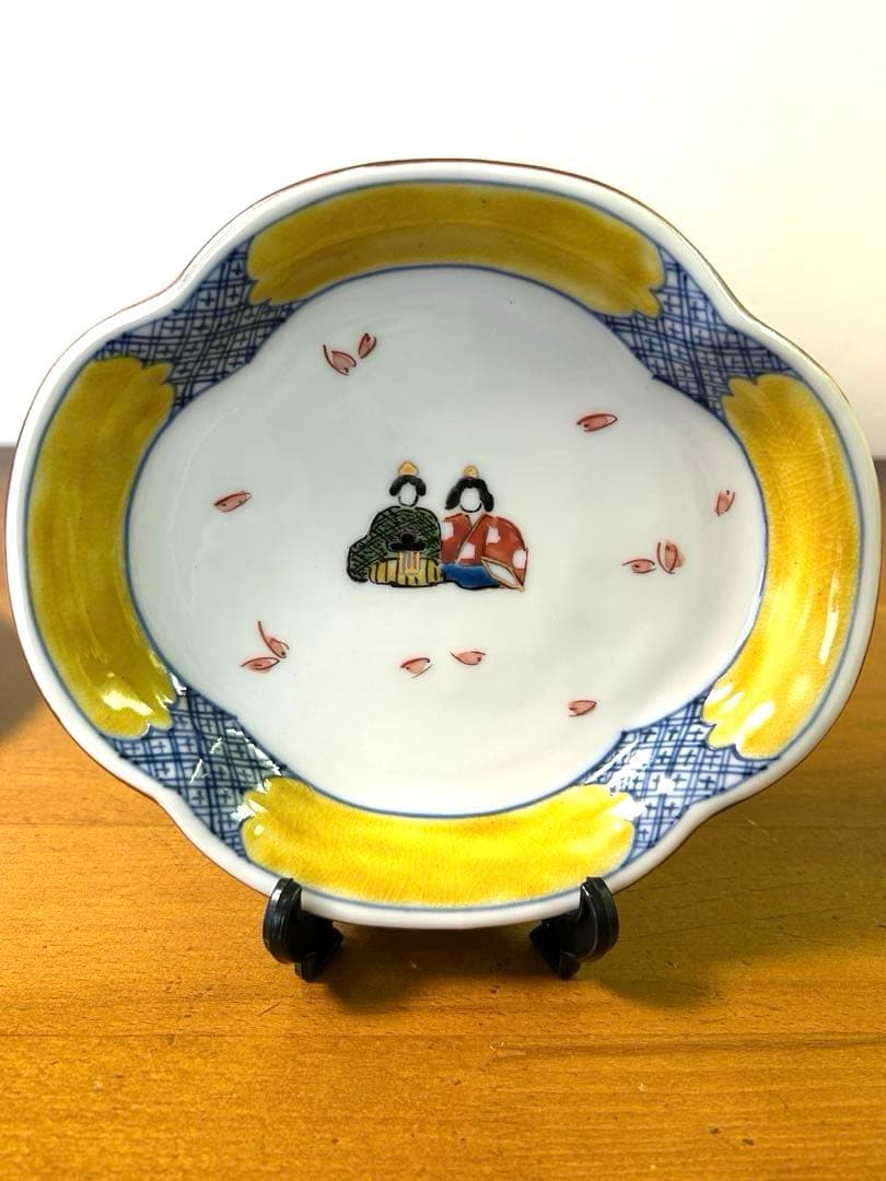 九谷焼 瑛生 文様木瓜皿(5絵柄5枚セット) 九谷美陶園