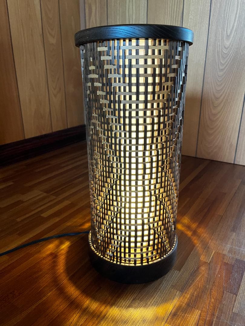 長山工芸 南部細目組紋様細工 行燈フロアライト