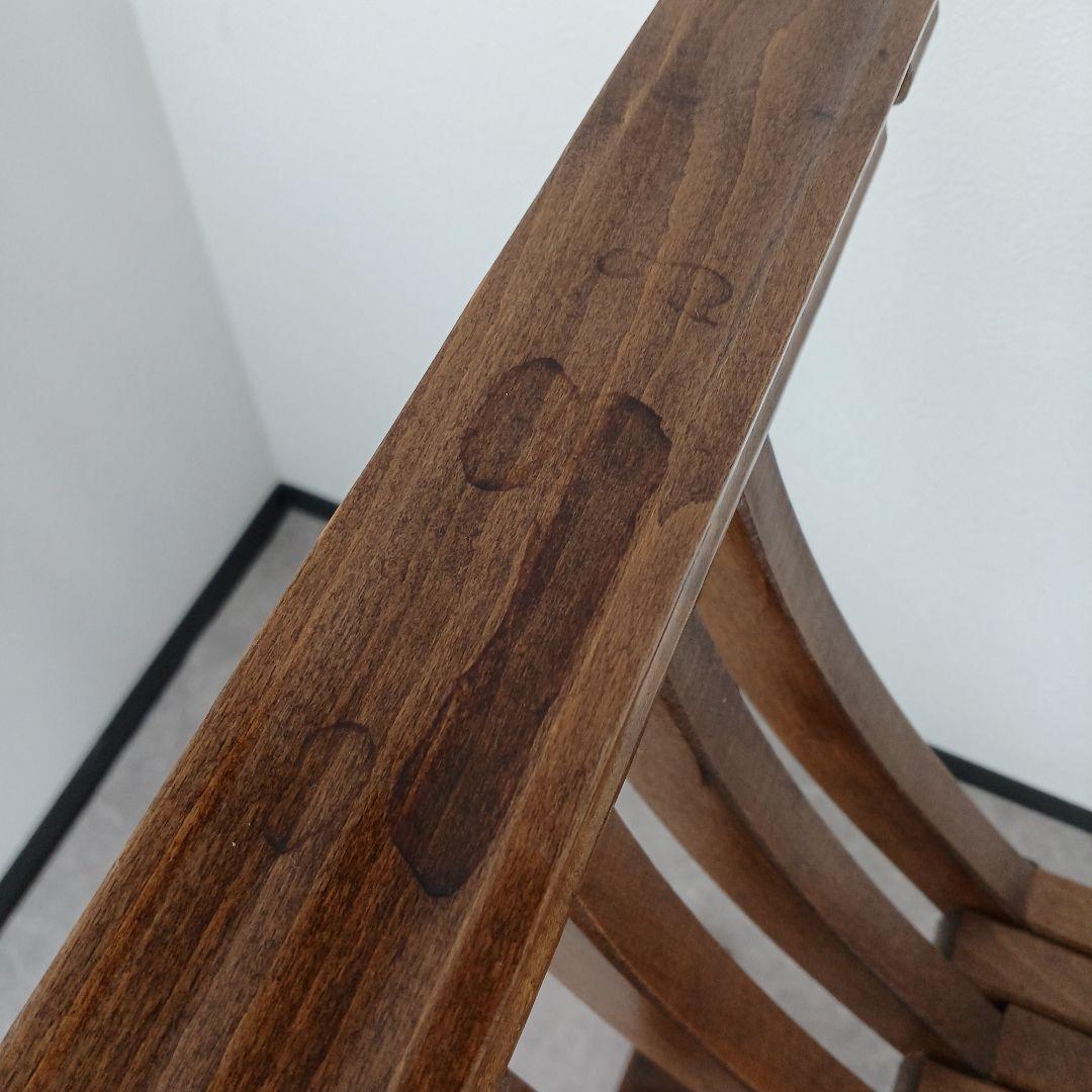 送料込み①アンティーク【木製ライオン装飾折りたたみ椅子】ヴィンテージ