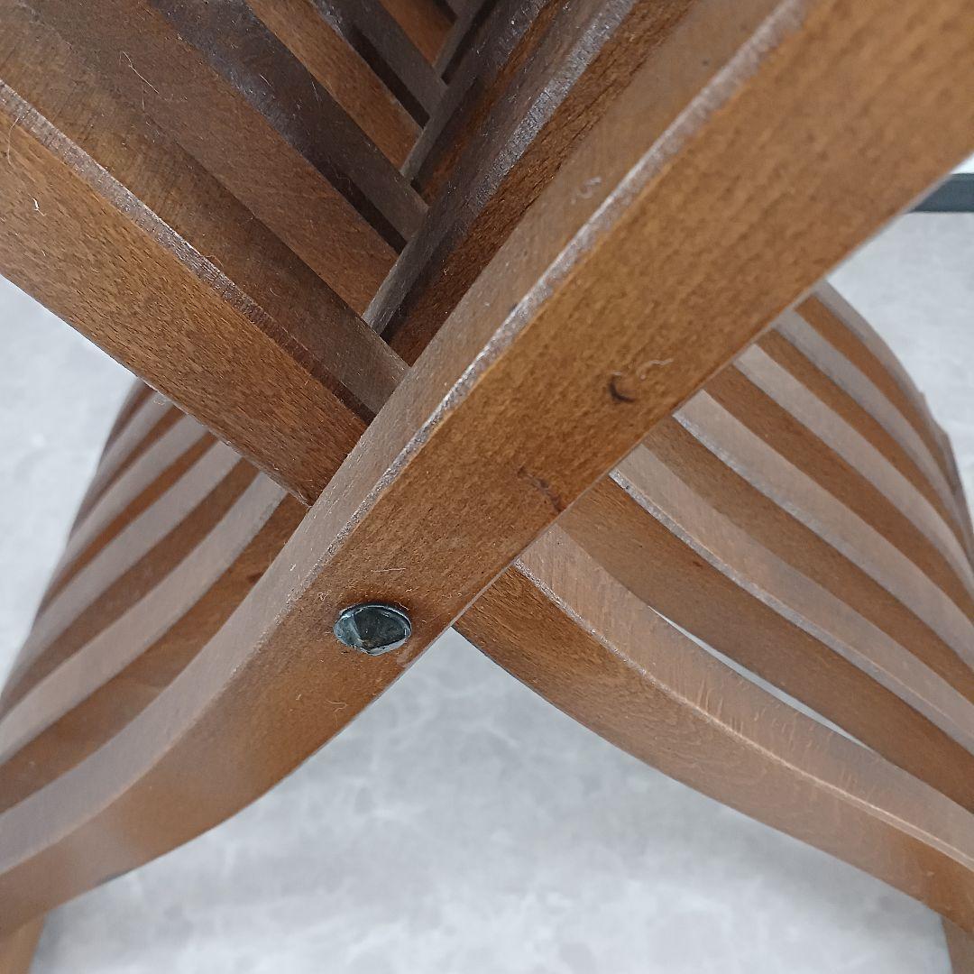 送料込み①アンティーク【木製ライオン装飾折りたたみ椅子】ヴィンテージ