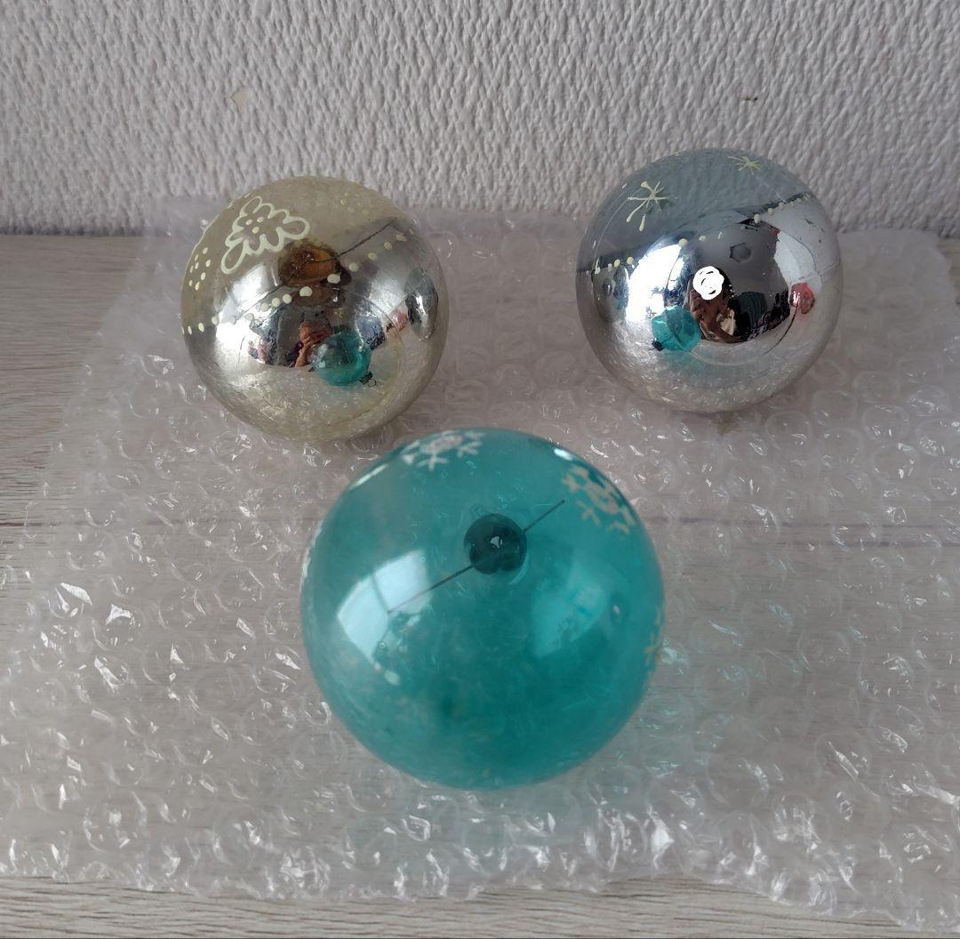 ソビエト　クリスマスオーナメント　ガラスオーナメント　ボール　6個セット