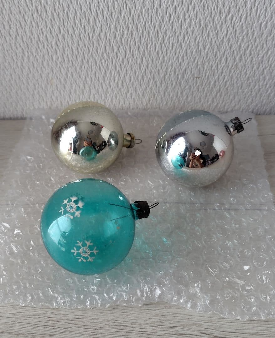 ソビエト　クリスマスオーナメント　ガラスオーナメント　ボール　6個セット