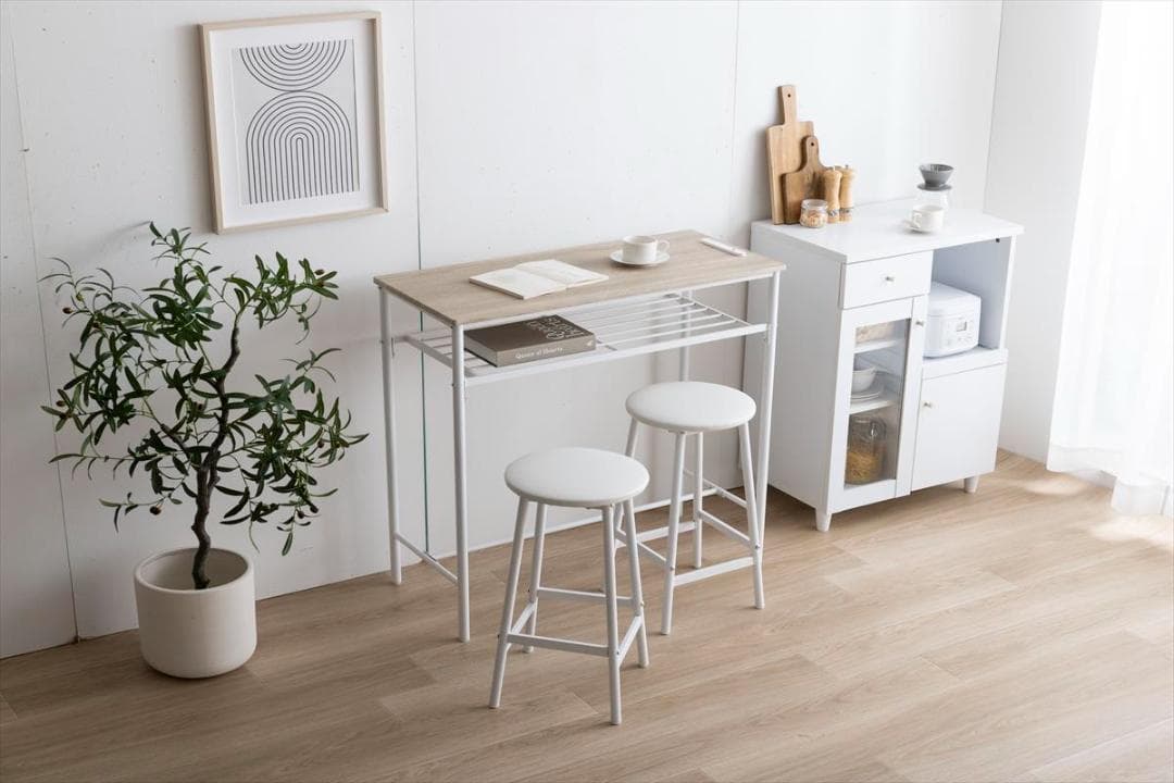 【送料無料】【3点セット】カウンターテーブル+スツール2脚 机 2人用