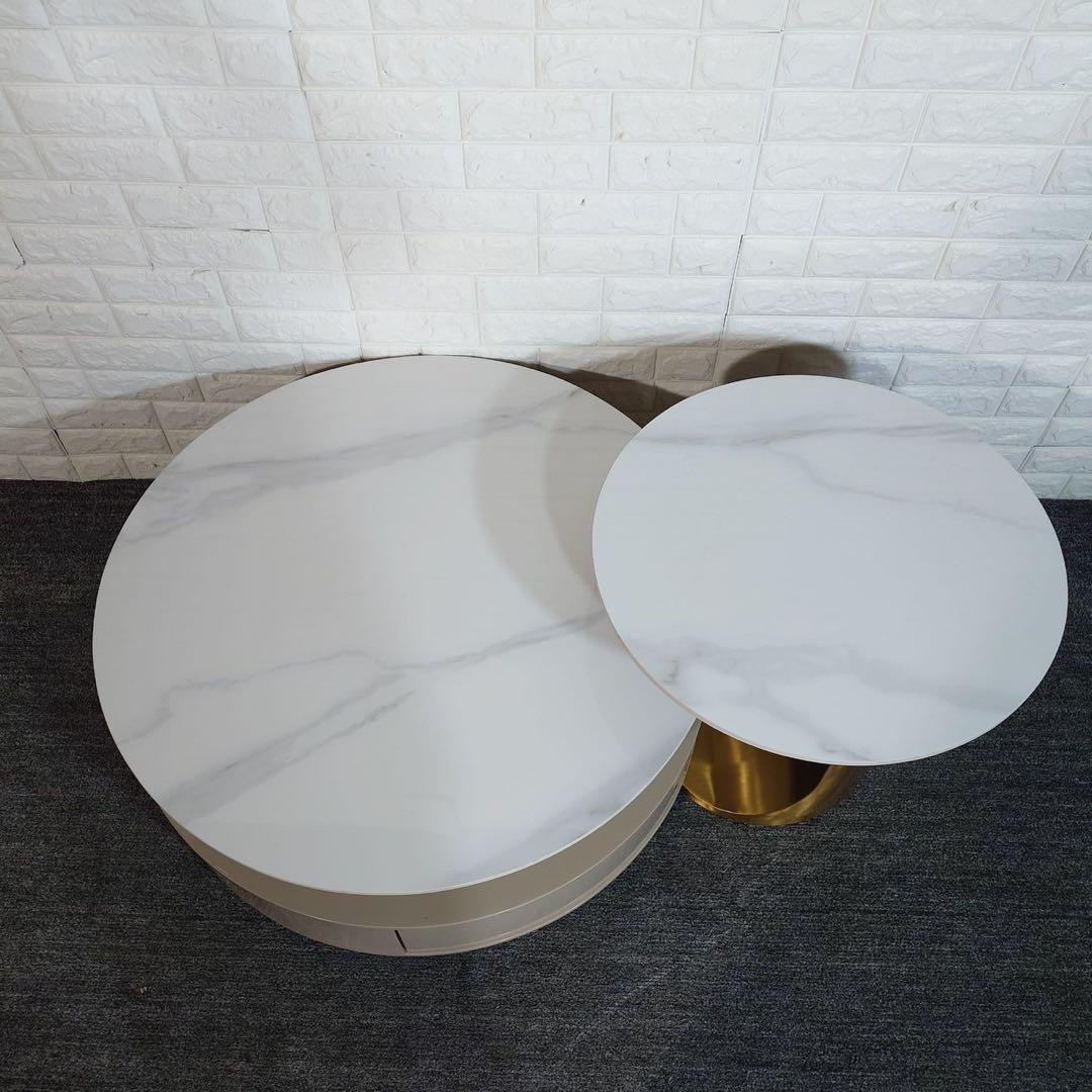 リビングテーブル ローテーブル コーヒーテーブル 大理石調 机 J032